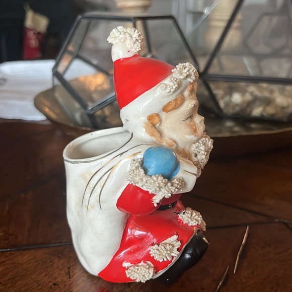 Vintage Irving W Rice spaghetti Santa planter as is 1950s Christmas I rice - Picture 4 of 6